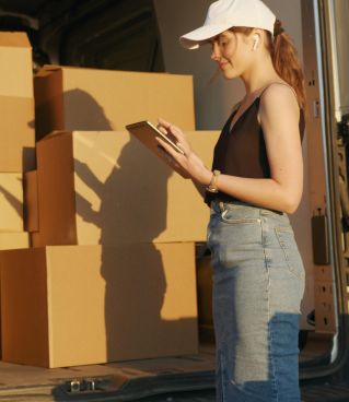 Woman Checking Deliveries